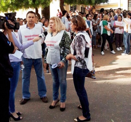 Presidente do Soego, José Augusto Milhomem e presidenta do Sindsaúde-GO, Fátima Veloso.