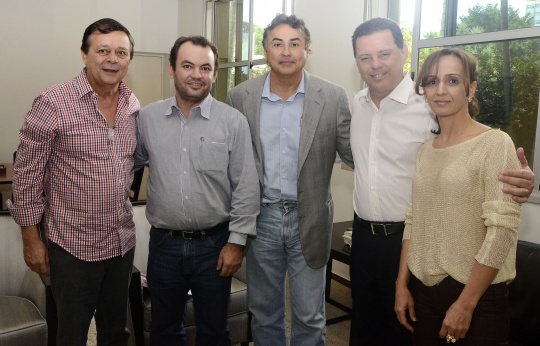Direção do Soego e deputado Jovair Arantes em reunião com o governador Marconi Perillo. Foto: Rodrigo Cabral