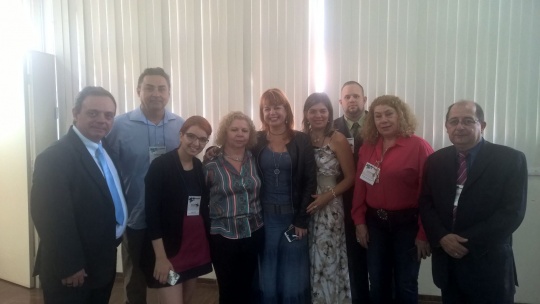 Com Jaqueline Carrijo, auditora do trabalho da SRTE; Albino Sampaio, da CTPR- SP e dirigentes do Sindsaúde-GO